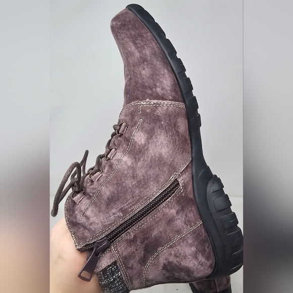 Propet Delaney Women's Suede Ankle Side Zip Bootie Purple Brown Size 7.5 M(B) - Picture 4 of 11